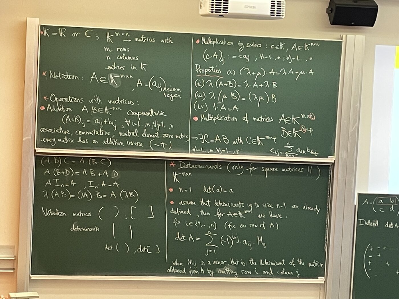 University — linear algebra lecture, Stuttgart